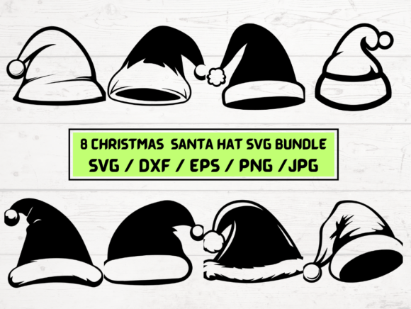 8 CHRISTMAS Santa Hat SVG Bundle: Digital Design Flexibility for Modern Makers
