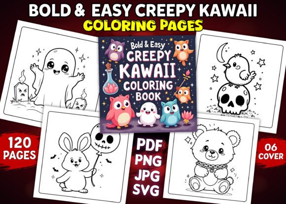 Bold Easy Creepy Kawaii Coloring Pages