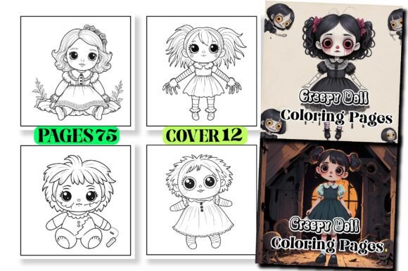 Creepy Doll Coloring Pages for Kids