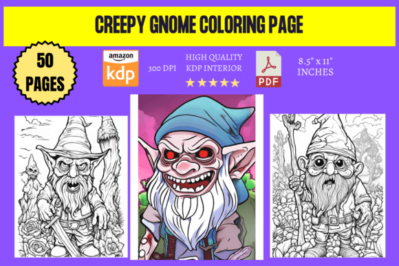 Creepy Gnome Coloring Page