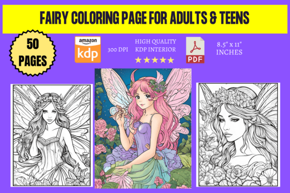 Fairy Coloring Pages for Adults & Teens