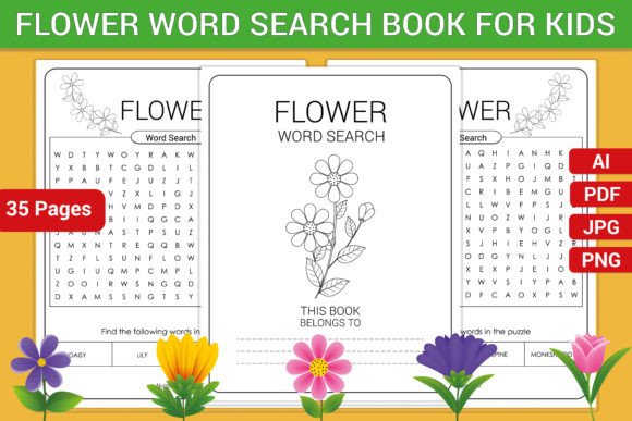 Flower Word Search Book for Kids