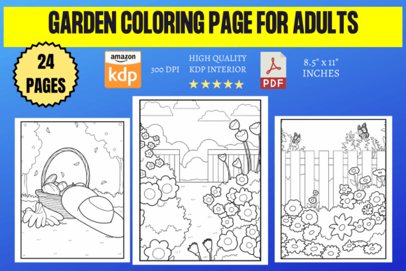 Garden Coloring Page for Adults