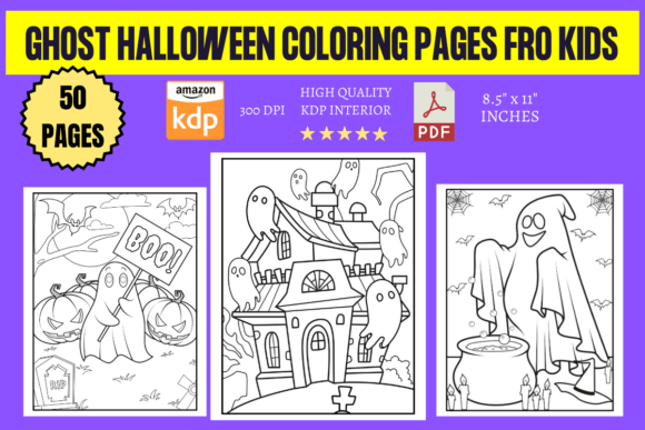 Ghost Halloween Coloring Pages for Kids