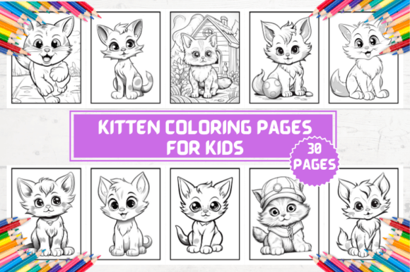 Kitten Coloring Pages for Kids