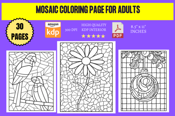 Mosaic Coloring Page for Adults