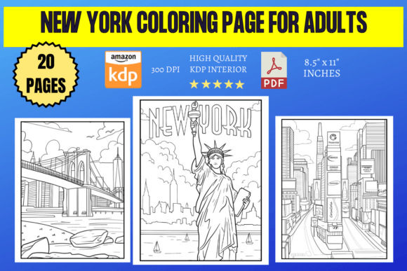 New York Coloring Page for Adults