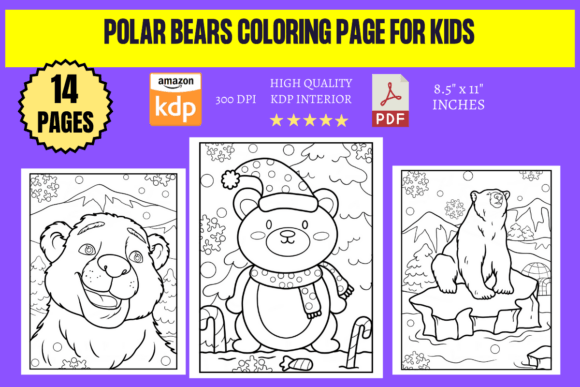 Polar Bears Coloring Page for Kids