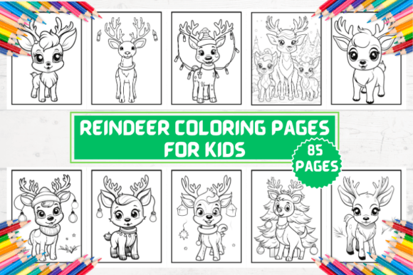 Reindeer Coloring Page for Kids: A Festive, Printable Resource for Holiday Creativity