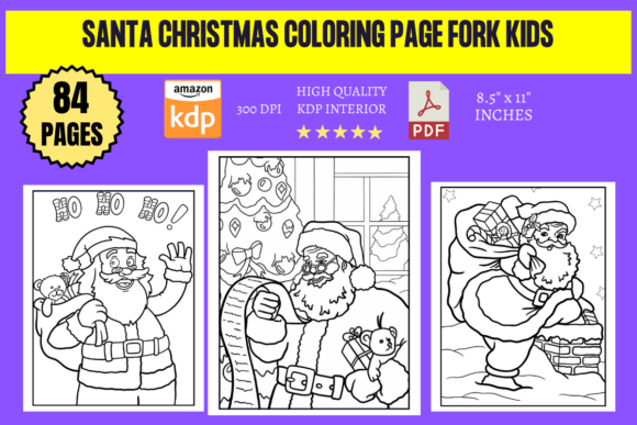 Santa Christmas Coloring Page for Kids