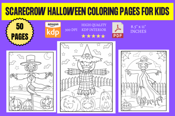 Scarecrow Halloween Coloring Pages