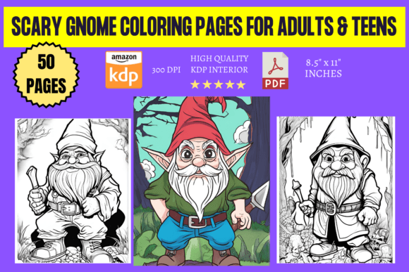 Scary Gnome Coloring Pages for Adults