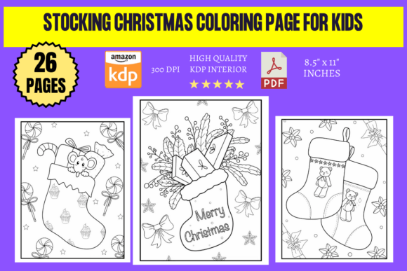 Stocking Christmas Coloring Page for Kid