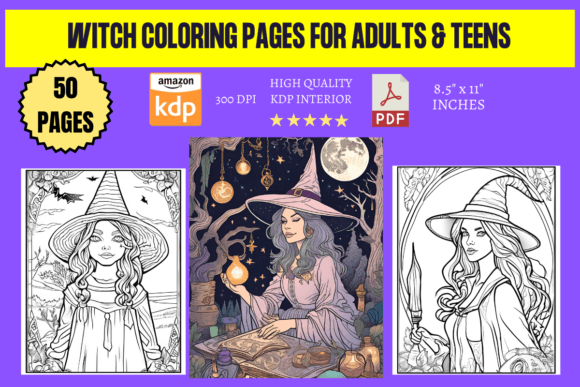 Witch Coloring Pages for Adults Teens
