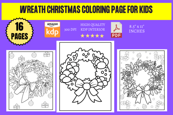 Wreath Christmas Coloring Page Fork Kids